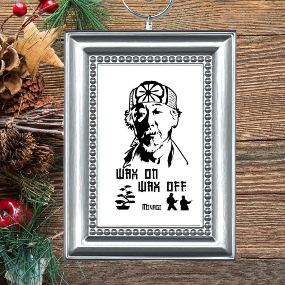 The Karate Kid‎ Miyagi Wax On Wax Off Retro Movie Memorabilia Christmas Ornament